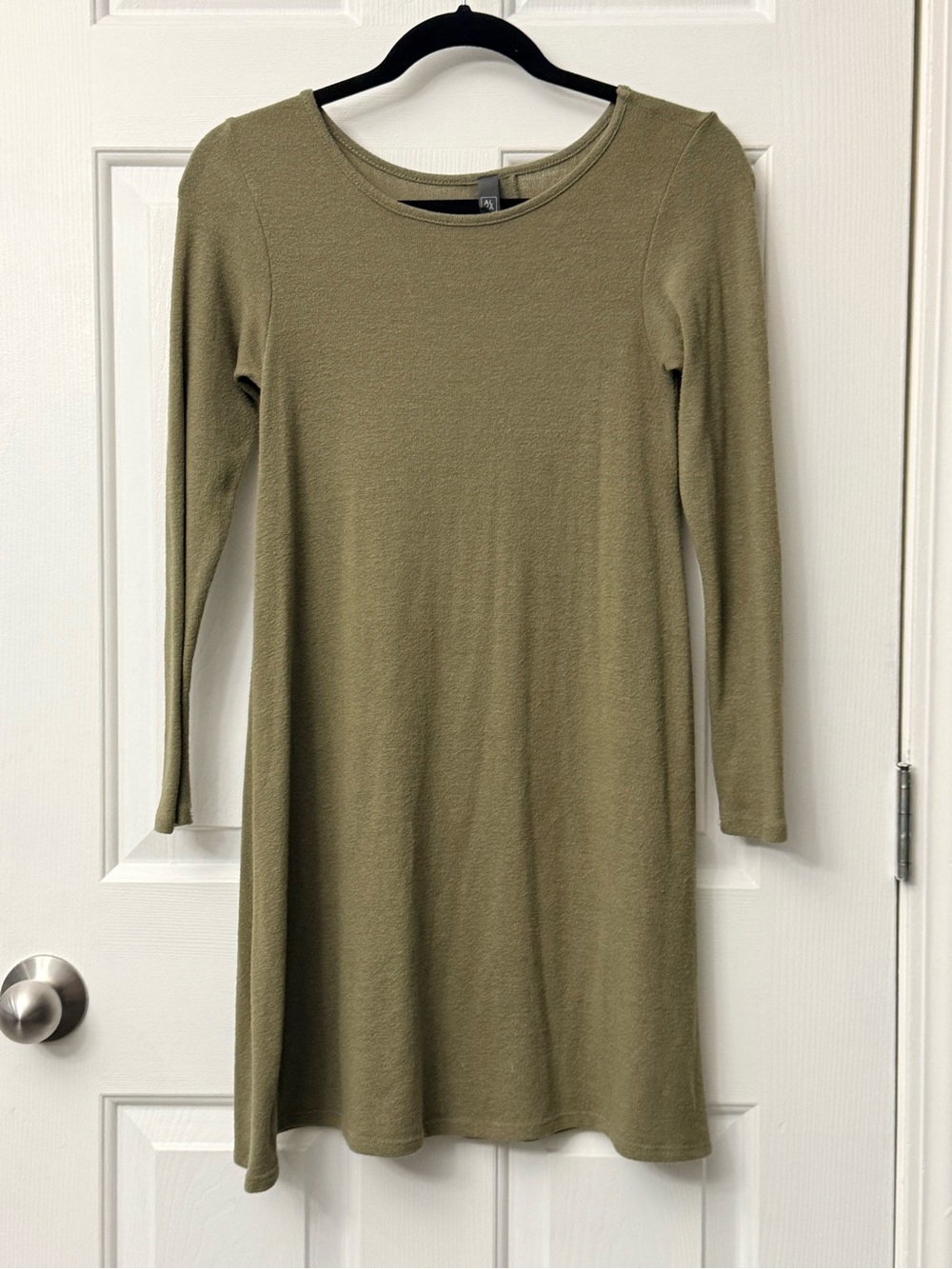 Alya Olive Knit Long Sleeve Dress